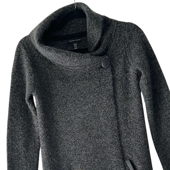 ADRIENNE VITTADINI | NWOT WOOL BLEND WRAP FRONT SINGLE BUTTON COAT SWEATER | XS - Picture 2 of 12